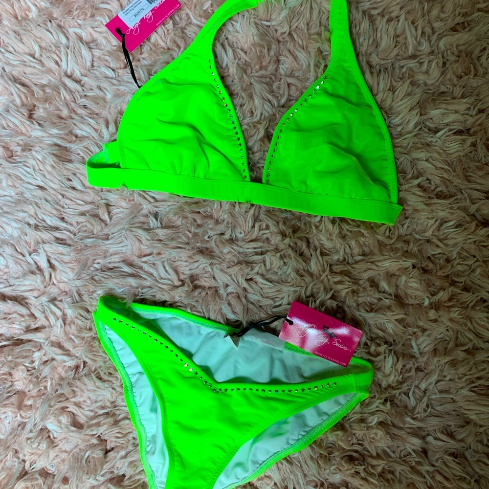 ALLYCE KING CUSTOM LIME GREEN SWIMSUIT